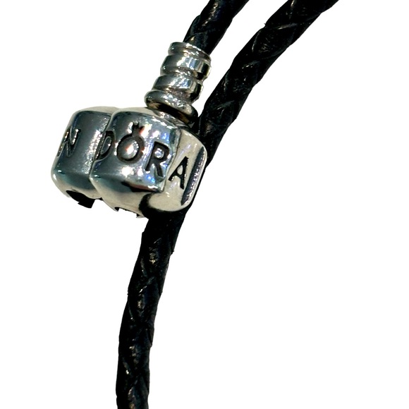 New Pandora Black Braided Leather Double Bracelet - Picture 4 of 4
